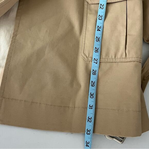 Rebecca Taylor Faille Ruffle Trim Trench Coat Medium EUC - Picture 11 of 12